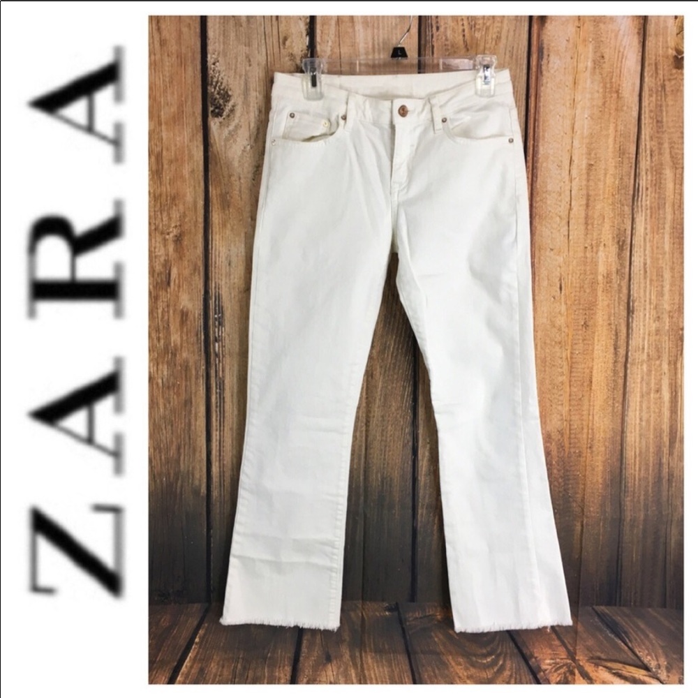 ZARA White Jeans Crop Flare